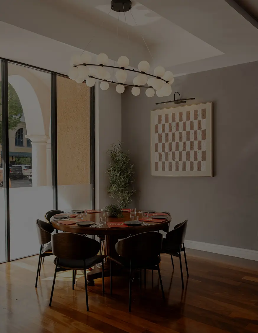 Dining room set for a group at Mad Over Italian